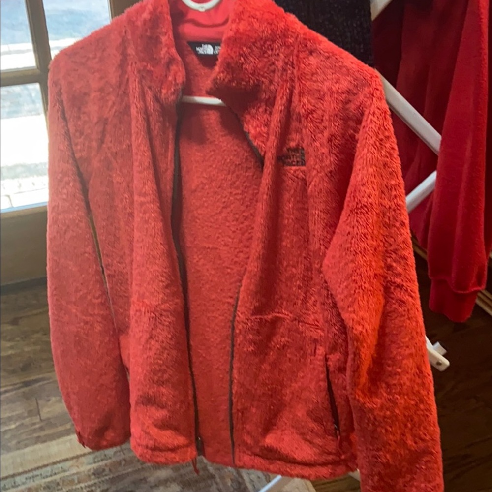 North face fleece zip up coral